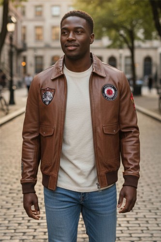 Men badged vintage - badged, tan