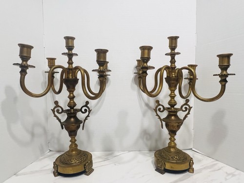 Vintage heavy brass - heavy, candelabra