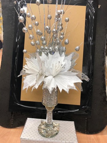 Mirrored crushed diamond vase - diamond,
