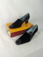 Van Dal Ladies Shoes Size 7.5d Tuscan Black Chord Slip On Heels Smart Work
