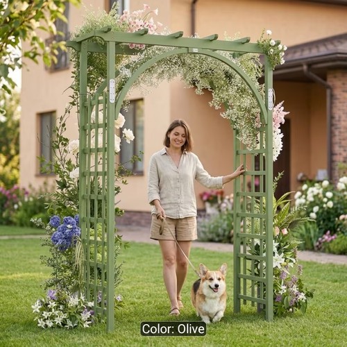 Wooden garden arch with - garden, side