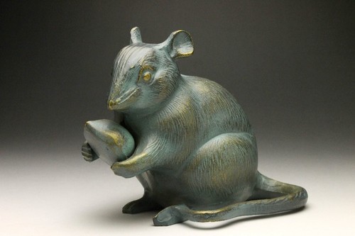 Old japanese bronze statue - old,