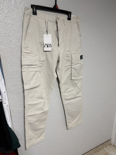 Zara cargo fit pants - zara, beige/tan