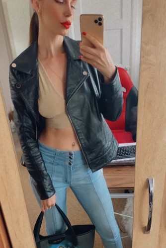 Women biker real leather - real,