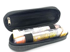 ICE Medical Grey / Black Twin Epipen Syringe Case - Allergies Diabetes Inhalers