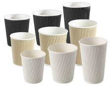 4/8/10/12/16oz Insulated Ripple Disposable Paper Cups or Lids Only