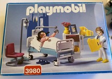 Playmobil 3980 Hospital Set with patient and doctor. Instructions and box.