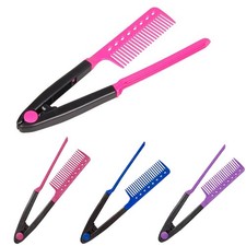 V Shape Hair Straightening Comb Heat Resistant Hair Styling Comb for Home Travel
