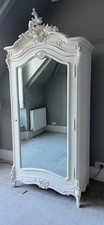 Amelie French Style White Single Door Wardrobe with Mirror