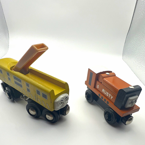 Wooden toy train vehicles lot - train,