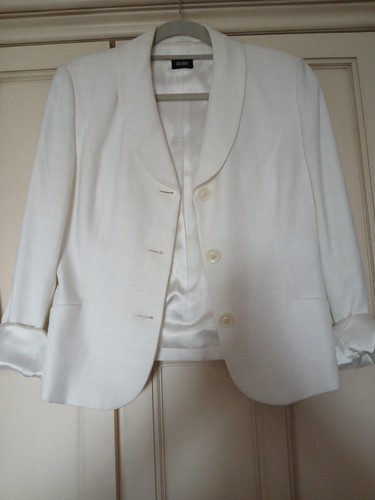 Hobbs white linen jacket size - hobbs,