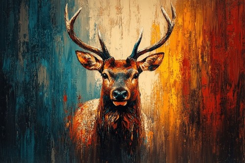 Stag deer animal - stag, canvas