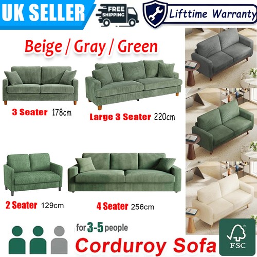 Seater corduroy sofa jumbo - 3/4,