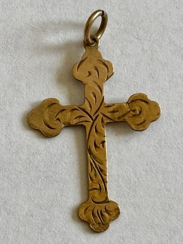 Vintage 9ct gold - cross, pendant