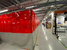 CLASSIC VW T2 CAR VAN PREPERATION WELDING CURTAINS RED TINT  2.9M HIGH X 6M L