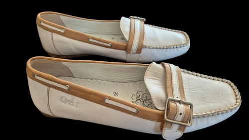 Ladies caprice white and tan - caprice,