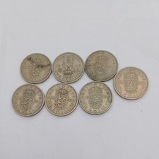  Job Lot Bulk British Pre Decimal Coins x 7 Shilling 