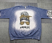 #Momlife #Mumlife Graphic Tie-Dye Grey And White Jumper Adults- Large Mummy Mum