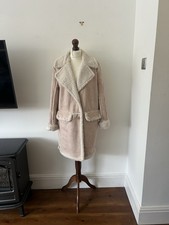 M&S Faux Sheepskin Coat Pale