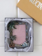 NIB! RUCINNI SWAROVSKI 4"x5.7" Crystal Christmas Gift Picture Photo Frame Silver