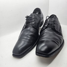 Italian Mens leather Square Toe Formal Black Lace Up Shoes Size 8 UK