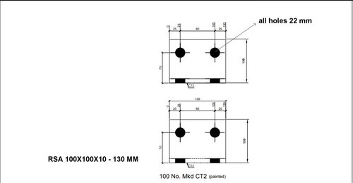Steel angle brackets 100 - brackets, x