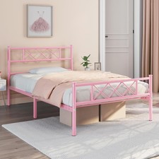 Elegant Pink Metal Bed Frame X