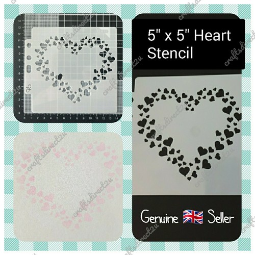 Stencil heart - -, x