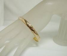 1920's Antique 9ct Gold Fancy Diamond Cut Design Slave Bangle 22034