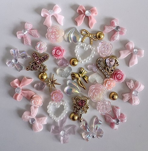 40pcs mixed pink resin - 3d,