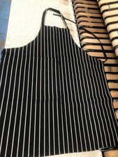 Black & White StripeButcher APRON for Bar Cafe Pub Waiter Barista 100% Polyester