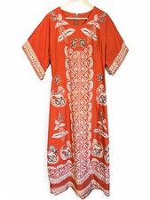 Vintage Batik Kaftan Dress Fit 14 16