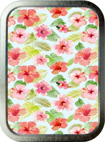 Blue floral silver 2oz - floral.,