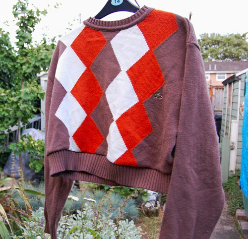 Lacoste argyle knit pullover - lacoste,
