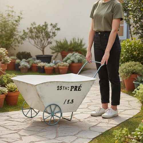 Vintage market cart planter - market,