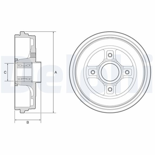 Delphi brake drum rear with - delphi,