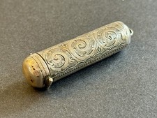 Antique Edwardian sterling silver cheroot or toothpick holder case c.1901