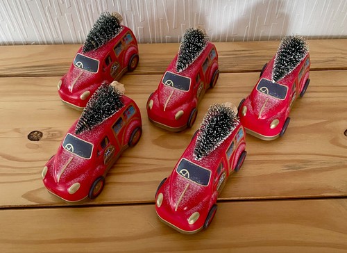 Christmas tin car van with - x,