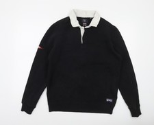 Superdry Men’s Black M Collared Henley Rugby Sweatshirt