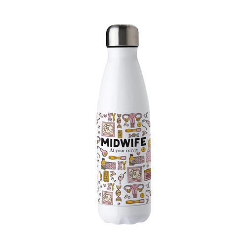 Novelty midwife water bottle - midwife,