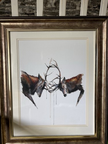 Rutting stags framed - stags,