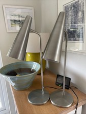 pacific lifestyle lamp X 2. Task. Bedside. Desk. Silver Metal. Spotlight