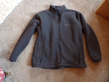 Mens Full Zip Fleece LARGE Grey Polartec Jacket