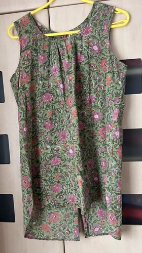 Fabindia long green floral - fabindia,