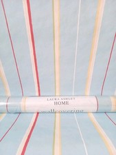 X2 LAURA ASHLEY Wallpaper Brighton Rock Stripe cottage Seaside Coastal Beach Hut