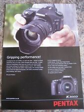 PENTAX CAMERA K200D GRIPPING PERFORMANCE POSTER ADVERT A4 SIZE FILE 1
