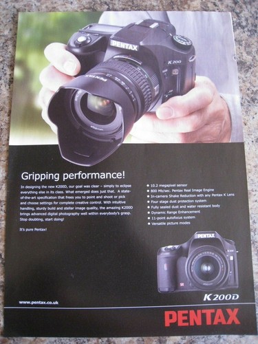Pentax camera k200d - pentax, gripping