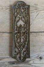 Reclaimed Vintage Decorative Brass Finger Door Plate Salvaged
