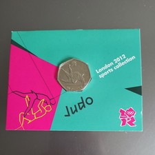 bunc Carded Royal Mint BU 50p Olympic coin JUDO