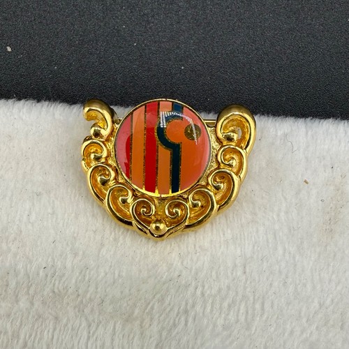 Golf marker brooch gold tone - marker,